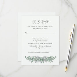 Cartão de Resposta de Casamento em Verde Salvia Eu