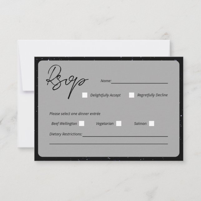 Cartão de Resposta de Casamento Escrito nas Estrel (Frente)