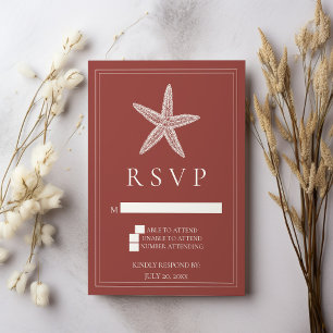 Cartão de Resposta de Casamento Estrela-do-Mar de 