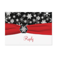 Cartão de Resposta de Casamento Flocos de Neve Pre