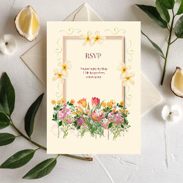 Cartão de Resposta de Casamento Flor de Campo Flor