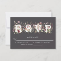 Cartão de resposta de casamento floral Anchor Spri