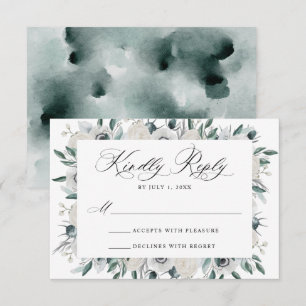 Cartão de Resposta de Casamento Floral Anêmonas Br