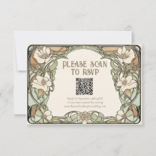 Cartão de Resposta de Casamento Floral Clássico Ar
