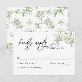 Cartão de Resposta de Casamento Floral Clássico Vi