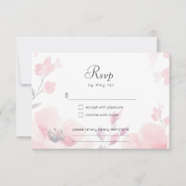 Cartão de Resposta de Casamento Floral de Anêmona