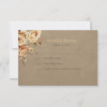 Cartão de Resposta de Casamento Floral de Bruxa da