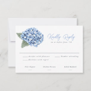 Cartão de resposta de casamento floral de Hortênsi