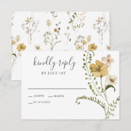 Cartão de resposta de casamento floral de jardim d