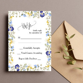 Cartão de Resposta de Casamento Floral de Outono C