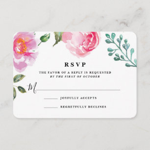 Cartão de Resposta de Casamento Floral de primaver