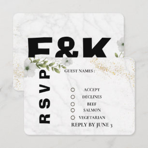 Cartão de Resposta de Casamento Floral Elegante