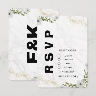 Cartão de Resposta de Casamento Floral Elegante