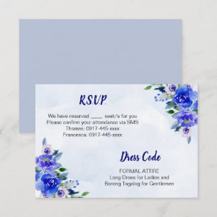 Cartão de Resposta de Casamento Floral em Aquarela