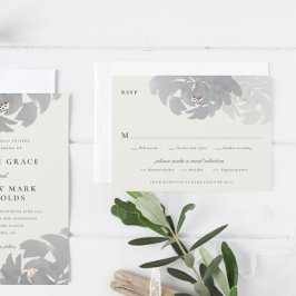 Cartão de Resposta de Casamento Floral em Aquarela