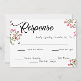 Cartão de Resposta de Casamento Floral em Aquarela