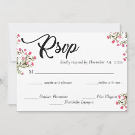 Cartão de Resposta de Casamento Floral em Aquarela