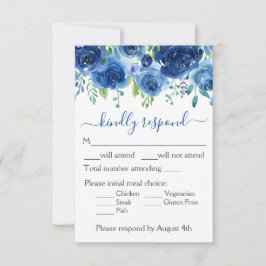 Cartão de Resposta de Casamento Floral em Aquarela