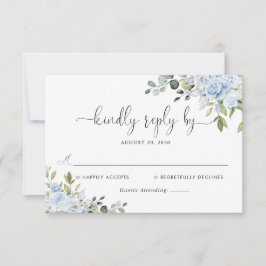 Cartão de Resposta de Casamento Floral Eucalipto A
