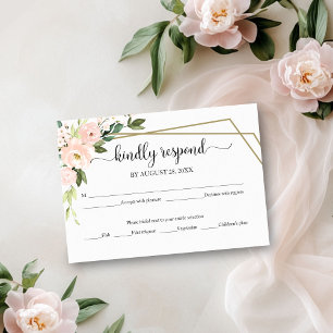 Cartão de Resposta de Casamento Floral Geométrico 