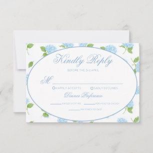 Cartão de Resposta de Casamento Floral Hortênsia A