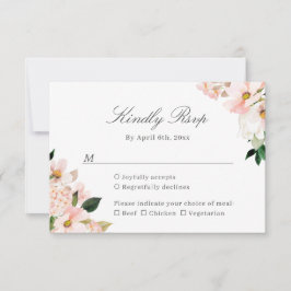 Cartão de Resposta de Casamento Floral Hortênsia R