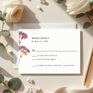 Cartão de Resposta de Casamento Floral Petúnia Rox