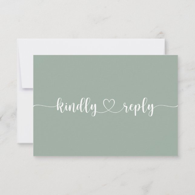 Cartão de Resposta de Casamento Floral Rosado (Verso)