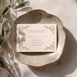 Cartão de Resposta de Casamento Floral Vintage Car