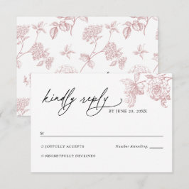 Cartão de Resposta de Casamento Floral Vitoriano R
