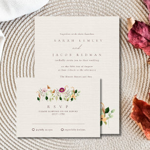 Cartão de Resposta de Casamento Flores Silvestres 