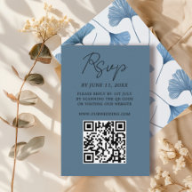 Cartão de Resposta de Casamento Folha de Ginkgo Az