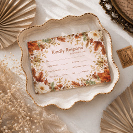 Cartão de Resposta de Casamento Folhas de Outono R