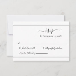 Cartão de Resposta de Casamento Formal Elegante Pr