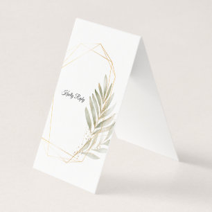 Cartão de Resposta de Casamento Geometria Dourada
