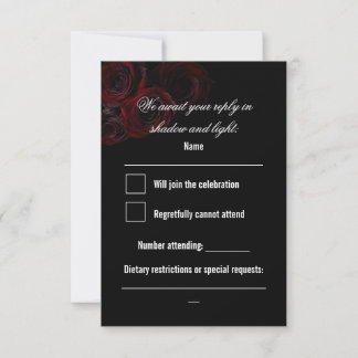 Cartão de Resposta de Casamento Gótico | Romântico