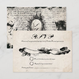 Cartão de Resposta de Casamento Gótico Rústico