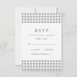 Cartão de Resposta de Casamento Houndstooth da cin