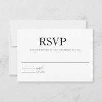 Cartão de Resposta de Casamento Interno Minimalist