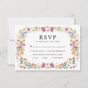 Cartão de Resposta de Casamento Jardim de Flores L