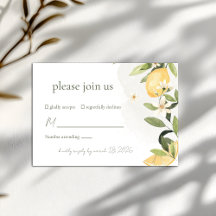 Cartão de Resposta de Casamento Jardim de Limão