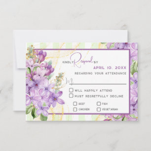 Cartão de Resposta de Casamento Lilac Roxo