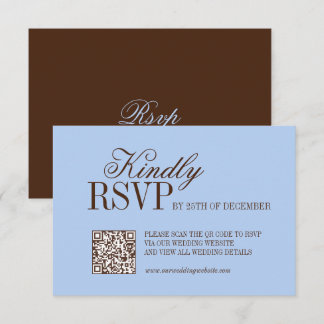 Cartão de Resposta de Casamento Luxuoso Azul e Mar