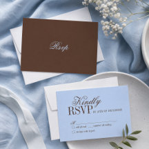 Cartão de Resposta de Casamento Luxuoso Azul e Mar