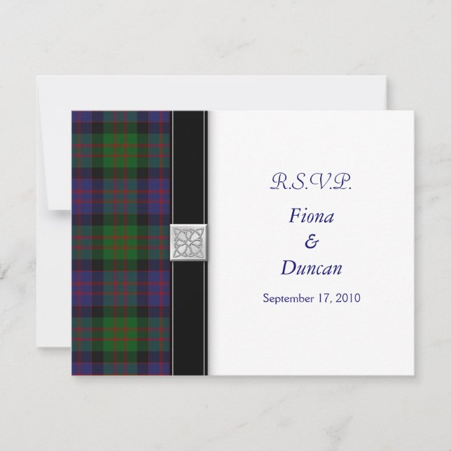 Cartão de Resposta de Casamento MacDonald Tartan C (Frente)