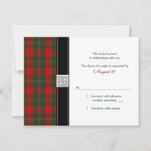 Cartão de Resposta de Casamento MacGregor Tartan