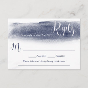 Cartão de Resposta de Casamento marinho Blue Water