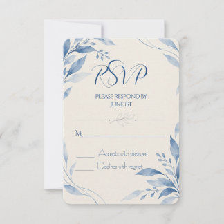 Cartão de Resposta de Casamento Mediterrâneo com A