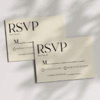 Cartão de Resposta de Casamento Minimalista Clássi