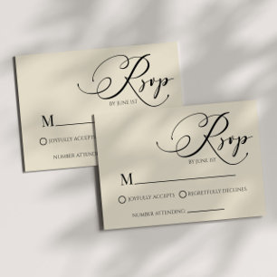 Cartão de Resposta de Casamento Minimalista Clássi